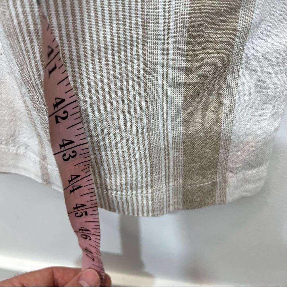 New Denim&Co Linen Blend Pull-on Full Length Striped Pants | Size L - Picture 5 of 9